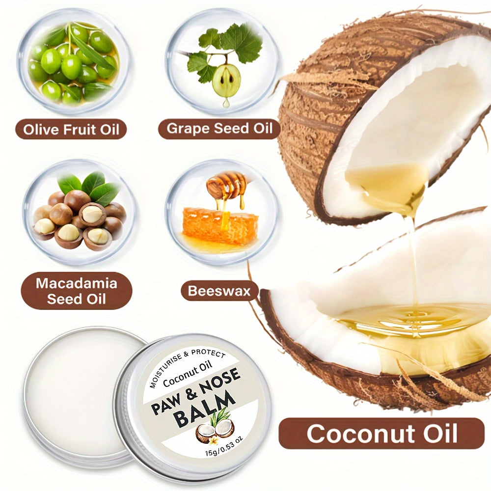 1pc Coconut Oil PawPals Dog Paw & Nose Balm - Moisturizing Aluminum Salve for Non-Electric, Battery-Free Pet Care