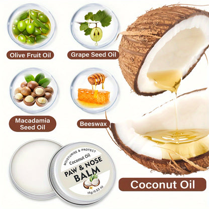 1pc Coconut Oil PawPals Dog Paw & Nose Balm - Moisturizing Aluminum Salve for Non-Electric, Battery-Free Pet Care