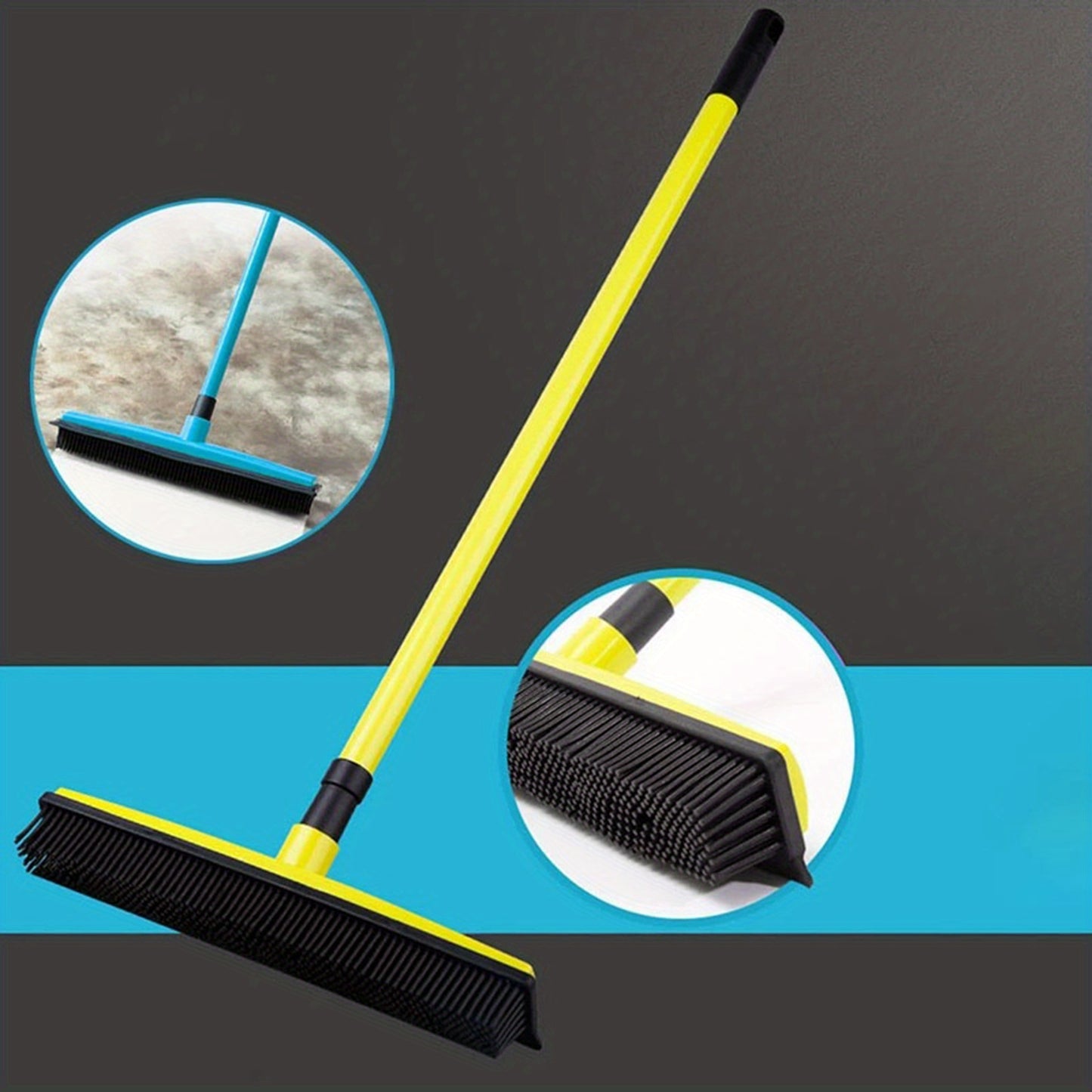 1pc Telescopic Pet Hair Remover Broom - Efficient Carpet Cleaner with Gentle Silicone Bristles - Flexible Handle for Dust & Hair Removal - Perfect Household Tool for Apartments, Dorms, and School Prep - Complete Cleaning Kit