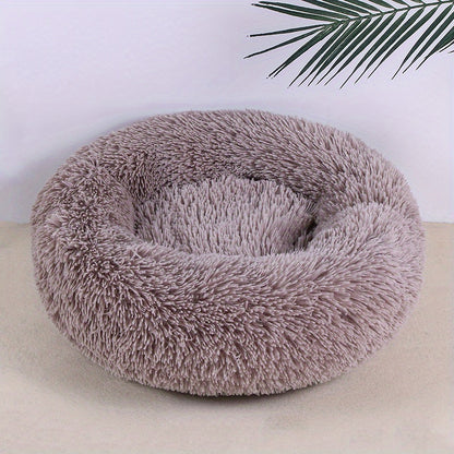 Ultra-Soft Plush Round Pet Bed - Luxurious Sleeping Haven with Warmth and Comfort for Dogs and Cats - Perfect for Cozy Naps and Snuggles