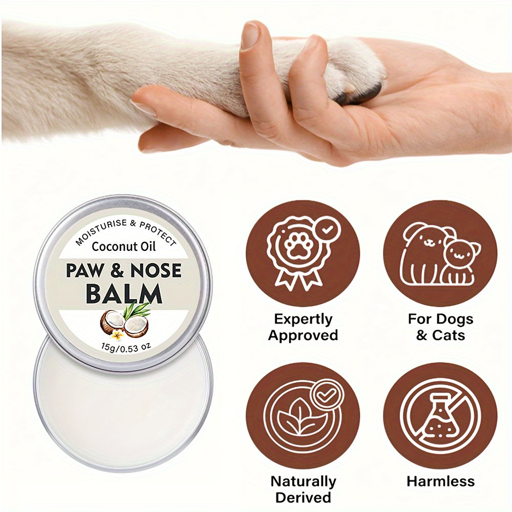 1pc Coconut Oil PawPals Dog Paw & Nose Balm - Moisturizing Aluminum Salve for Non-Electric, Battery-Free Pet Care