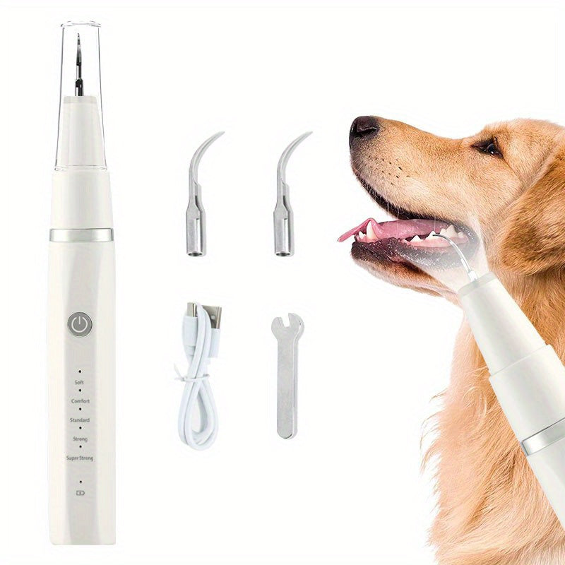 Pet Teeth Cleaning Kit With LED Light For Dogs, 5 Modes For Teeth Care To Remove Stains Calculus, Dog Toothbrush Plaque And Tartar Remover