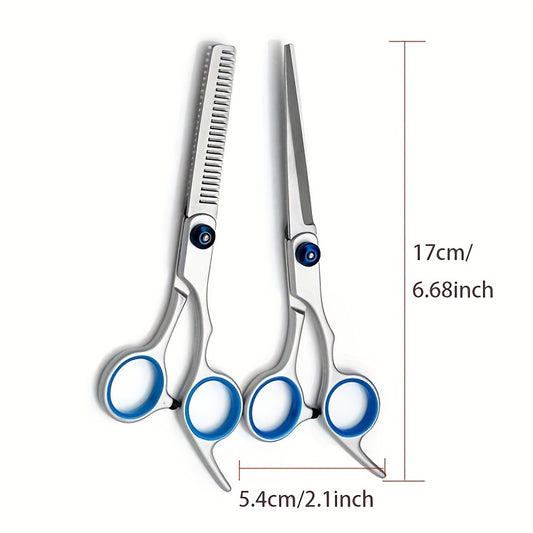 Dog Grooming Scissors Set - High-Quality Cutting, Bending, and Thinning Shears for Pet Hair Trimming and Styling