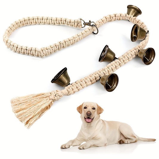 Pet Dog Doorbell Hanging Dog Training Door Bell Adjustable Braided Rope Dog Potty Training Bells