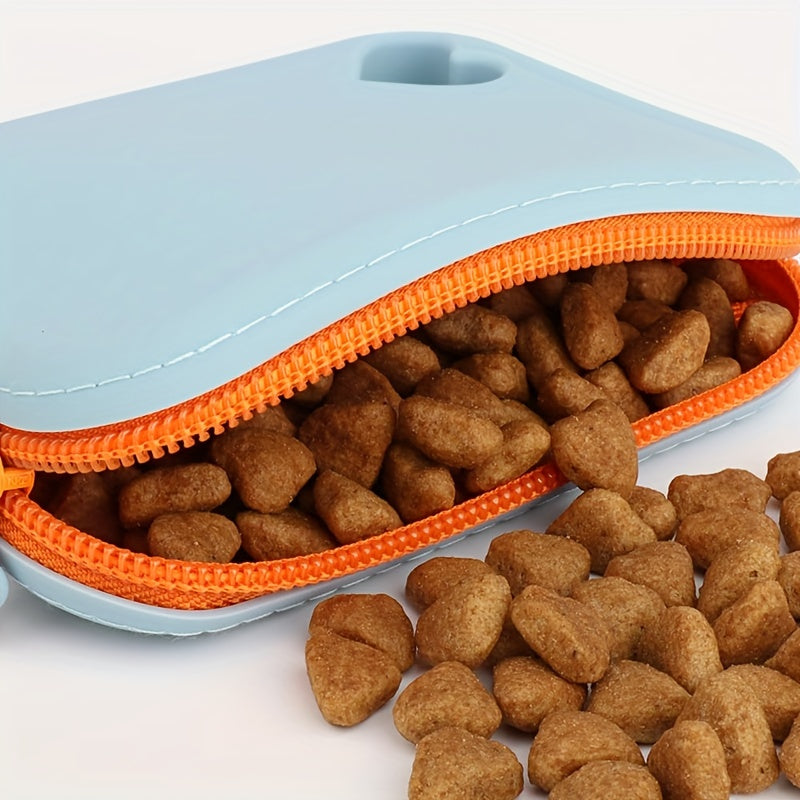1pc Silicone Dog Treat Bag Pet Snack Bag Travel Portable Training Bag Pet Walking Bag