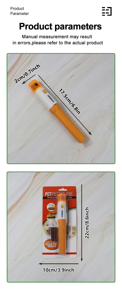 Pet Electric Nail Grinder - Durable Plastic, Battery-Powered, Safe for Dogs & Cats, Home Use, Pet Grooming Tool | Modern Design | Durable Plastic Grinder, Pet Nail Care, Without Battery