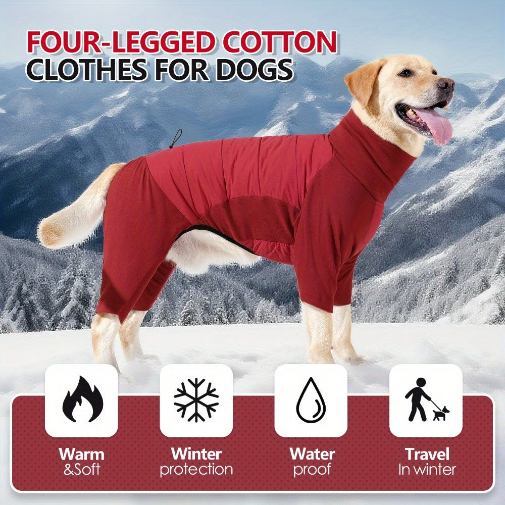 FullLimb Dog Bodysuit with Snow-Resistant Coating - All-Season Winter & Cold Weather Warmth, Adjustable Full-Limb Coverage, Machine Washable, Comfortable & Durable Pet Suit for Small Medium Large Dogs, Easy Pullover Design fo