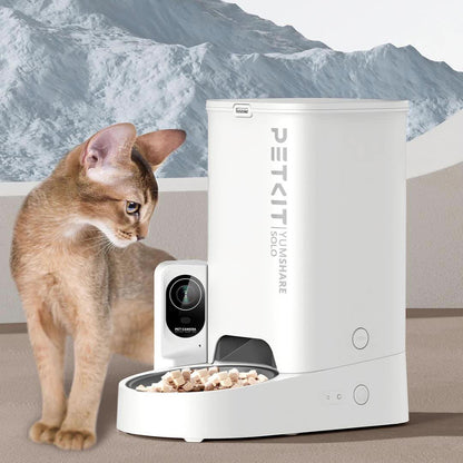PETKIT Automatic Pet Feeder with Camera, 1080P HD Video with Night Vision, 2.4G WiFi Cat Dog Feeder with 2-Way Audio,Smart App Control Pet Dry Food Dispenser for Cats and Dogs with Non-Stick Food Bowl