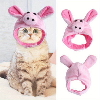 Cute Animals Shaped Cat Hat, Warm Pet Costume For Dog & Cat, Pet Party Supplies