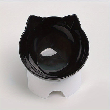Elevated Pet Inclined Food Bowl Water Bowl, Transparent Plastic Cat Dish Bowl For Pet Cervical Spine Protection