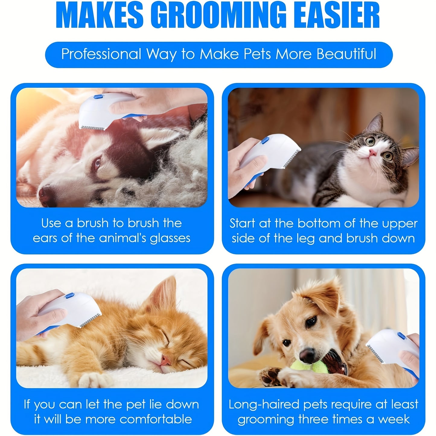 flea comb - Electric Flea Comb - Effective Flea & Egg Removal, Gentle Pet Care Design - Cats & Dogs - Pet Owners - For Safe & Easy Flea & Lice Control - Flea-Free Fur, Instantly!