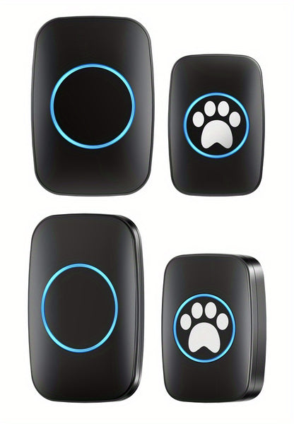 Wireless Pet Doorbell System - Easy Touch Training Aid for Dogs - 2 Receivers & Transmitters, High-Volume Chimes, Ideal for Indoor/Outdoor Use