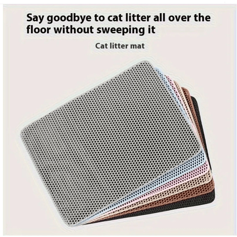 [Non-Slip Cat Litter Mat] Non-Slip Extra-Large Cat Litter Mat | Honeycomb Design, EVA Material, Leakproof & Easy to Clean, Multi-Color Options, Ideal for Home Pet Care, Litter Box Accessory, Durable Pet Mat