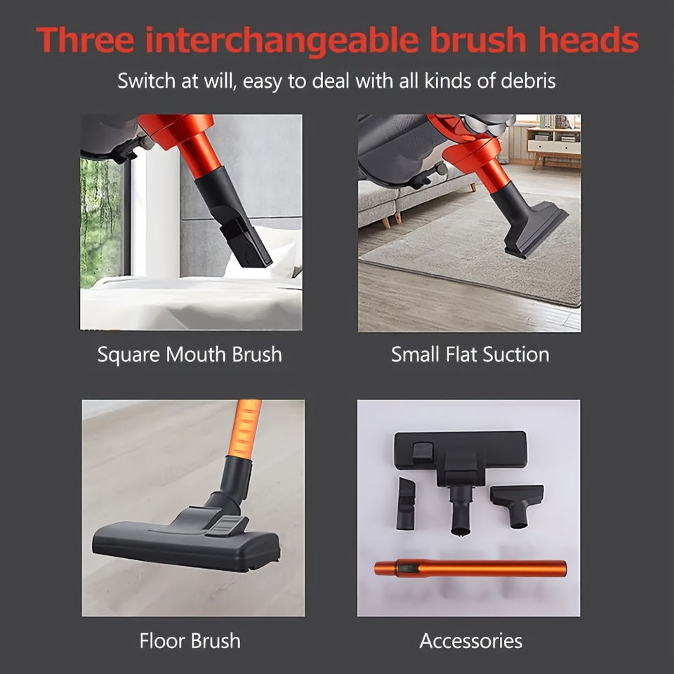 Four-in-One 600W 110V 18KPa Lightweight Handheld Rod Vacuum Cleaner - Portable, Low Noise, Pet Hair and Hard Floor Friendly, Suitable for Carpets, with Aspirating Function