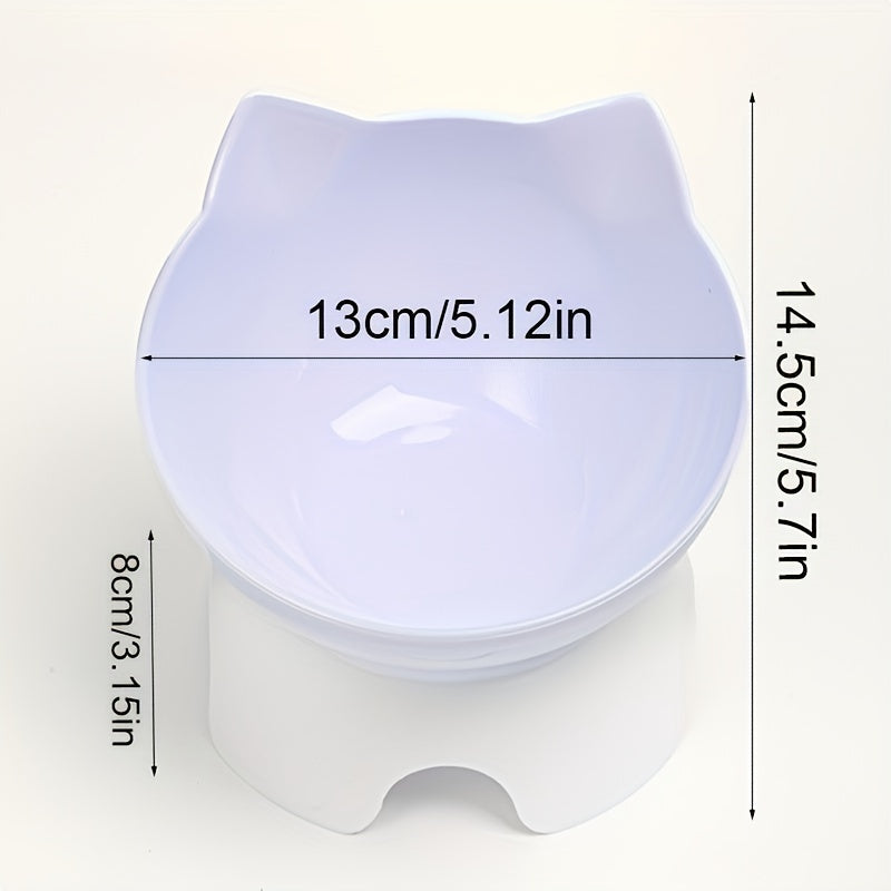 Elevated Pet Inclined Food Bowl Water Bowl, Transparent Plastic Cat Dish Bowl For Pet Cervical Spine Protection