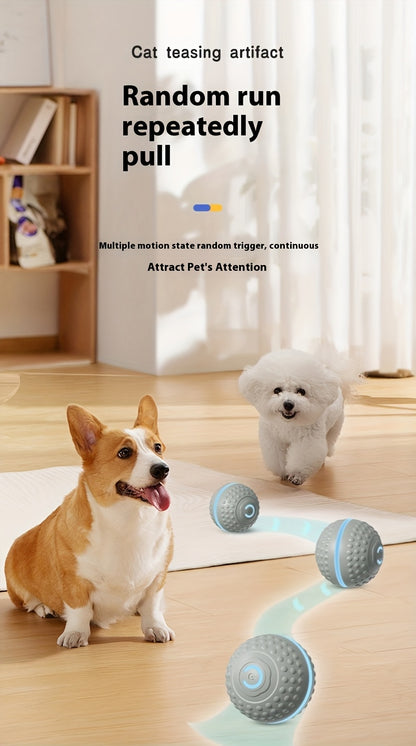 PounceEarth Large Dog Ball Toy - Bite-Resistant Durable Dog Ball with USB Rechargeable Battery, Interactive Polka Dot Design & Multiple Modes for All Breeds - Promotes Playful Engagement & Stimulates Curiosity, Dog Ball Toy,