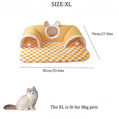 Cat Tunnel Cat Nest Small Pet Tunnel Small Pet Nest Elk Pet Nest Hide and Seek Toy Cat Tunnel Play Sleep Integrated Bear Shaped Tunnel Cat Nest Pet Nest Warm Nest Rabbit Hamster Tunnel Nest